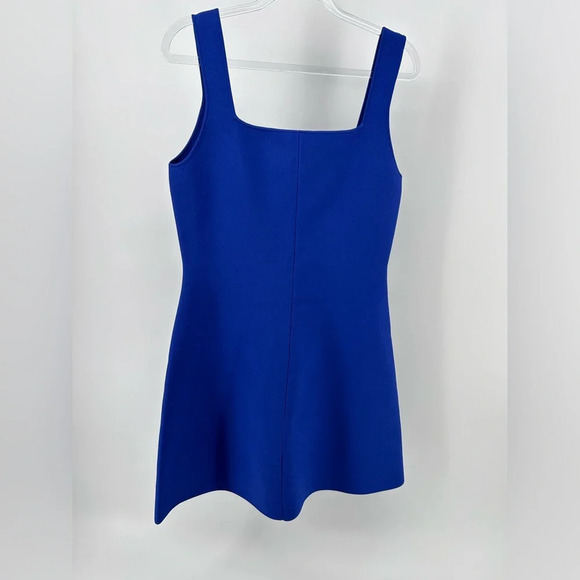 NWT Theory Square Neck Mini Dress Stretch Blue $395 - Picture 6 of 9